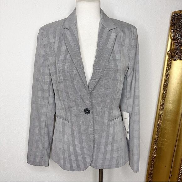 NWT Zara Femme Pied-De-Poule Blanc/Noir Plaid Blazer Size 4 $49.99 - Picture 11 of 12